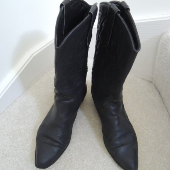 Ladies Cowboy Boots Size 8M Black Leather Western Boot by Seychelles - Picture 9 of 14